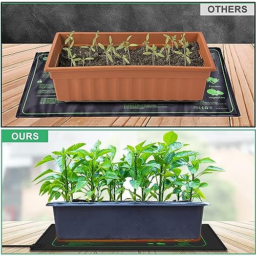 Aisny Heizmatte für Sämlinge, 50W Zimmergewächshaus Wärmematte Thermostatregler 68°F-86°F Reptilien Haustiere Wärmeplatte Amphibien Temperatur Heizkissen Pflanzen Mat Wärmer, 25 x 52 cm