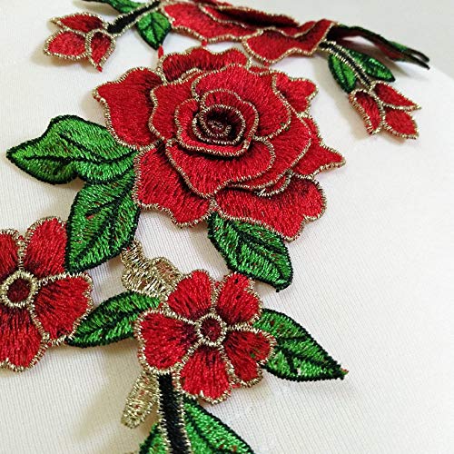 Parches De Flores De Lentejuelas Y Abalorios - 50 Unidades De 2x2 Cm, Para Decorar Ropa, Zapatos, Bolsos Y Manualidades DIY (Rojo Colorido)