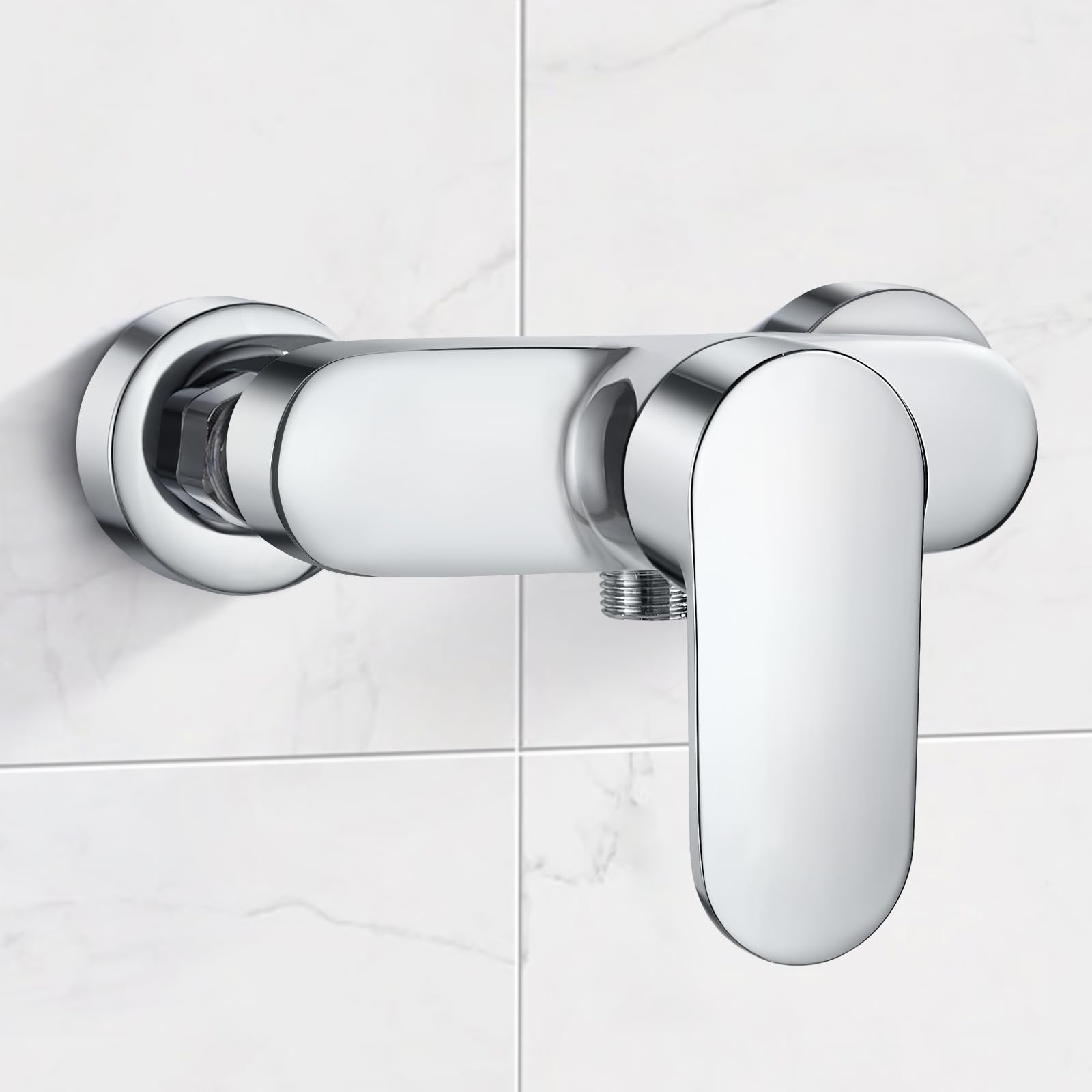 Miscelatore Monocomando per Doccia, Rubinetto Doccia Miscelatore, Miscelatore per Doccia da Muro,1/2 uscita, Cromo