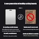 15.3 x 11.4 Inch 304 Stainless Steel Cutting Board,Double Sided | Odor-resistant Metal Chopping Board for Meat,Dough,and Vegetables.Non-slip,Dishwasher Safe,and No Microplastics.