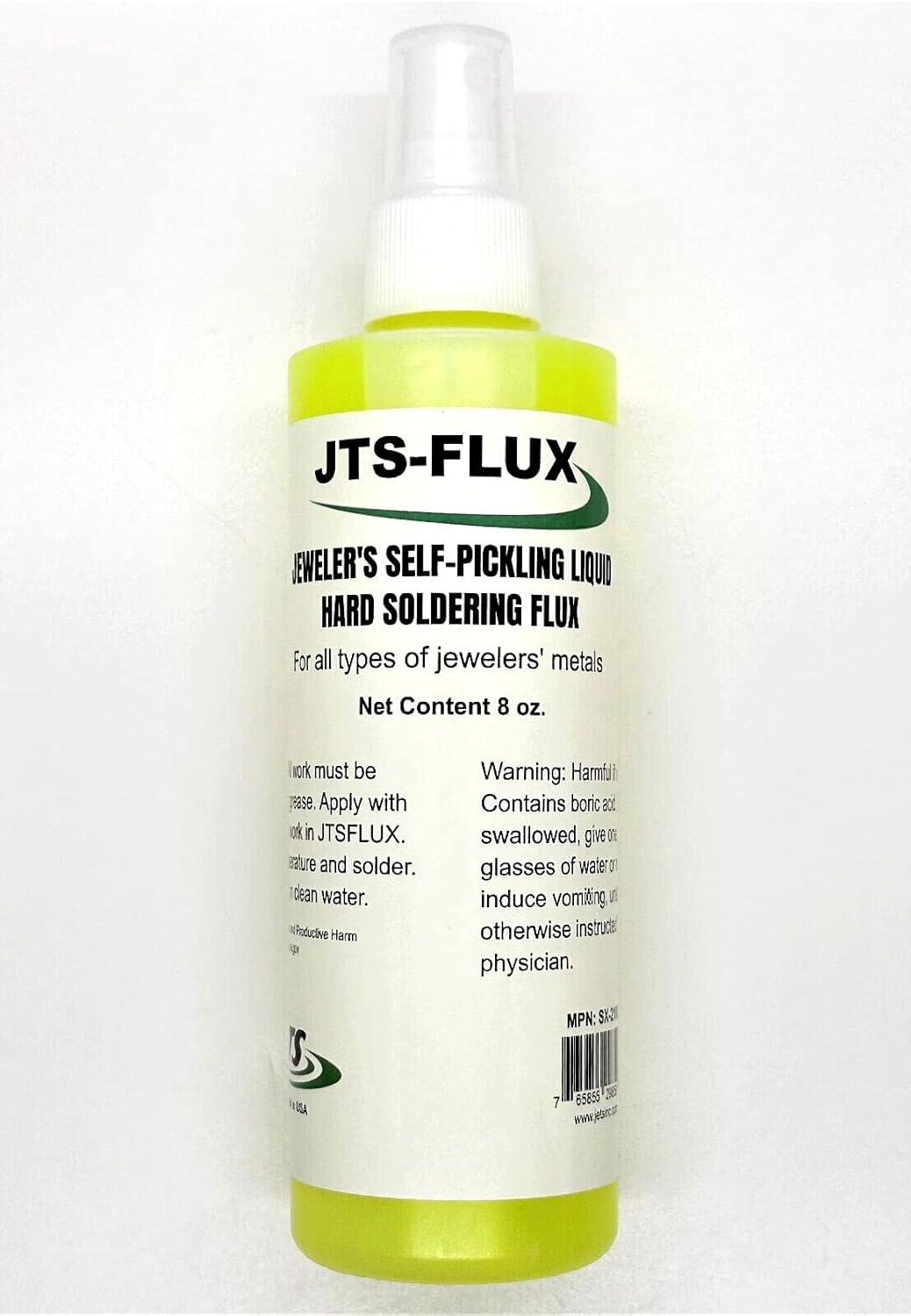 JTS-Flux Self Pickling Sprayer Flux for Jewelry Precious Metals Gold Silver and Hard Soldering 8oz USA