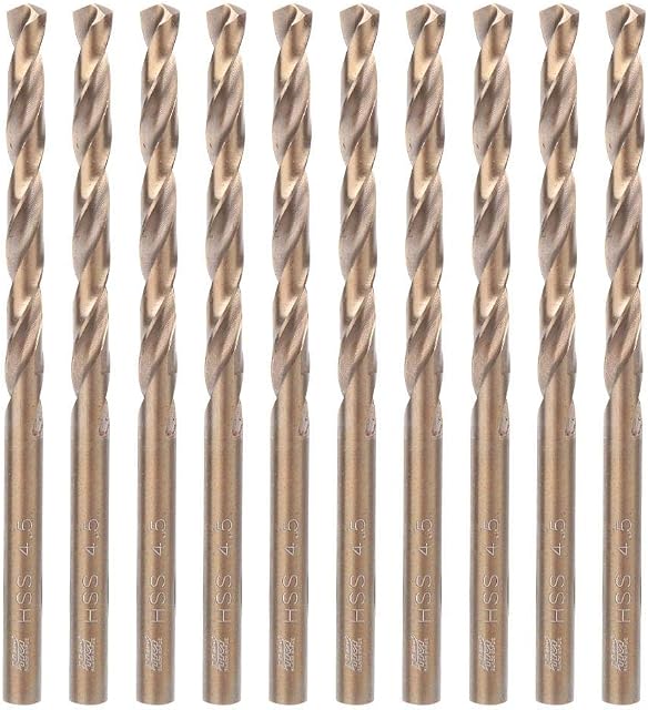 10pcs High Speed Steel HSS Twist Drill Bits 4mm /4.5mm/5.0mm/5.5mm Drilling Tool for Stainless Steel Iron Plate Wood Plastic Aluminum(5.5mm)