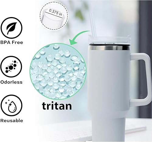 Miniatura 2 de Pajitas para vaso Stanley de 40 onzas, popote de repuesto compatible con popotes Stanley, 6 popotes reutilizables con 1 cepillo de limpieza, Tritan,