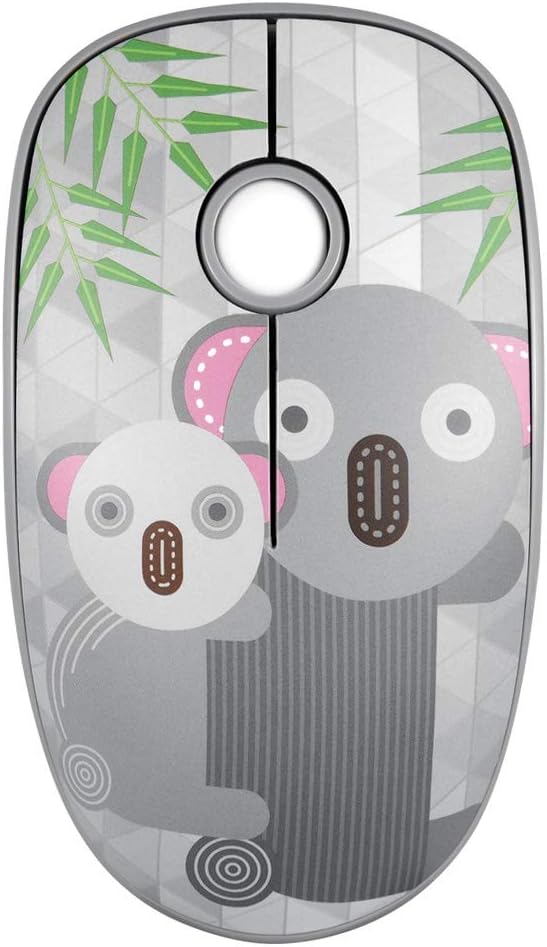 ASHATA Ratón inalámbrico, Lindo Mouse inalámbrico de Dibujos Animados, 3 Teclas + Mouse 3D 1600DPI, para computadora portátil, 20 Metros de Distancia de transmisión más Larga(Coala)