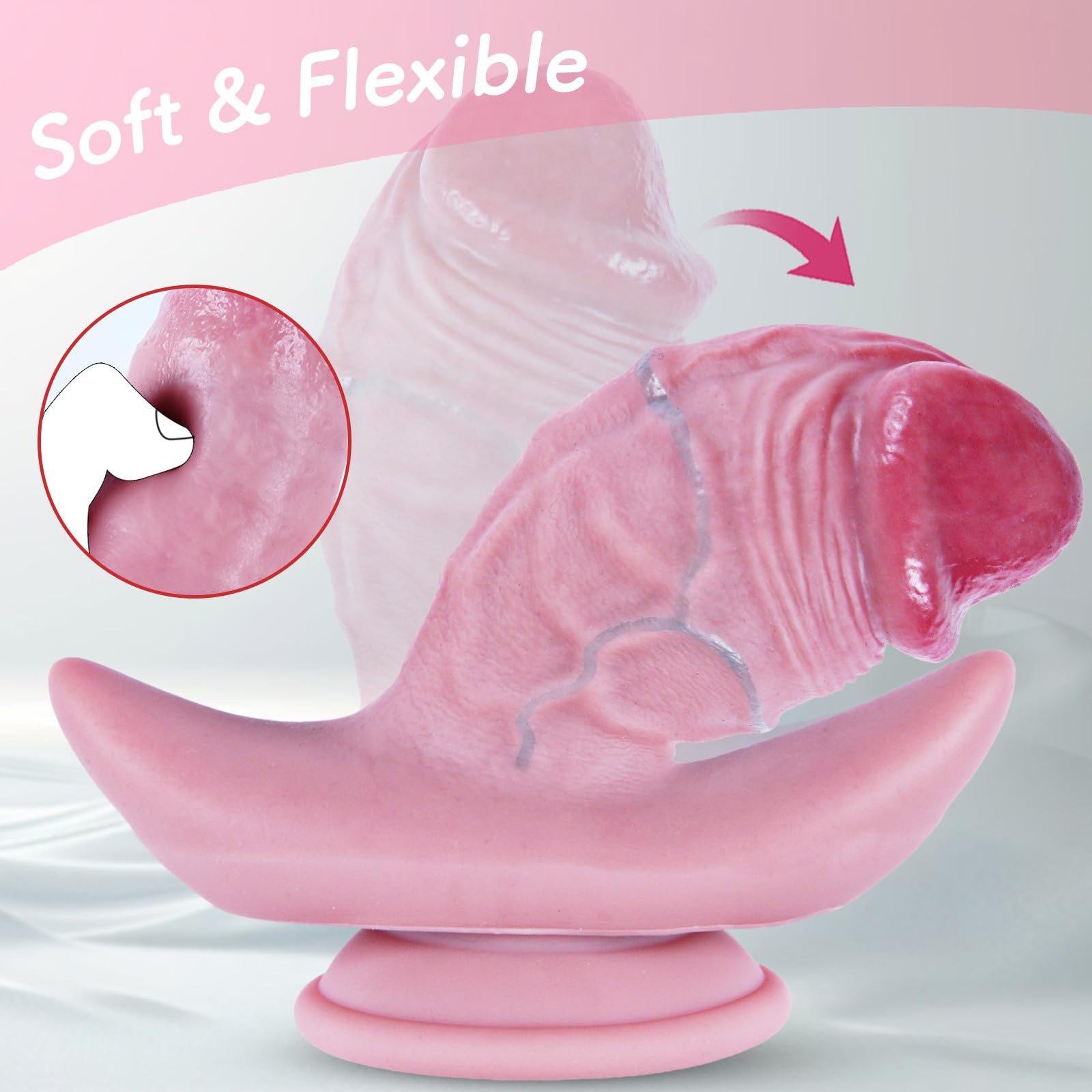 Plug Anal Gigante Extra Grueso de 6,8 cm de Diámetro con Ventosa,Dildo de Silicona Suave de 17 cm,Realista Extra Grande para Mujeres,Dildo de Próstata,Entrenador Anal Suave,Apto para Usuarios Expertos