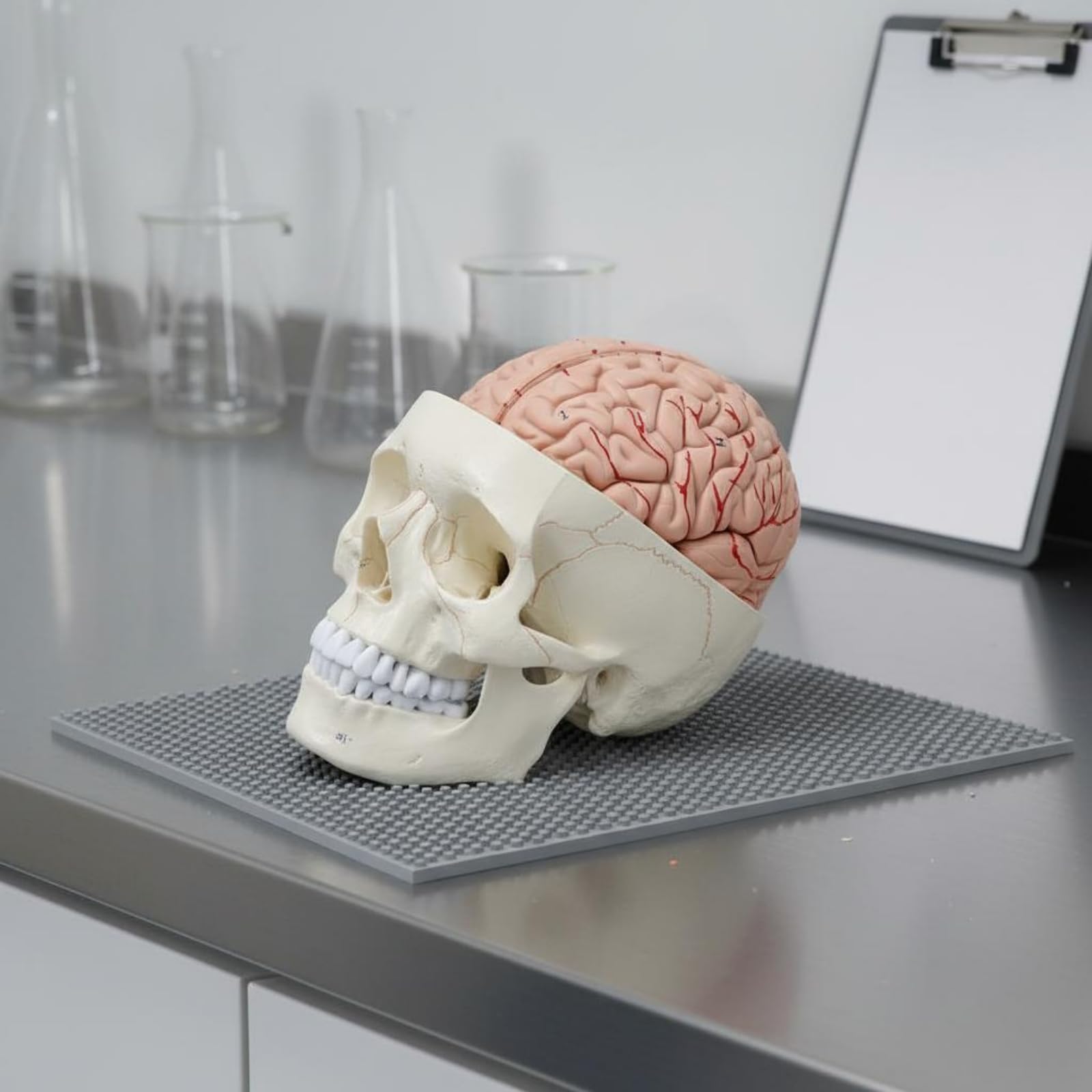 Modèle Crâne avec Cerveau Pièces Démontables Maquette Crânienne avec Cerveau très Détaillé Matériel Pédagogique Médical pour Étudiants en Mécine