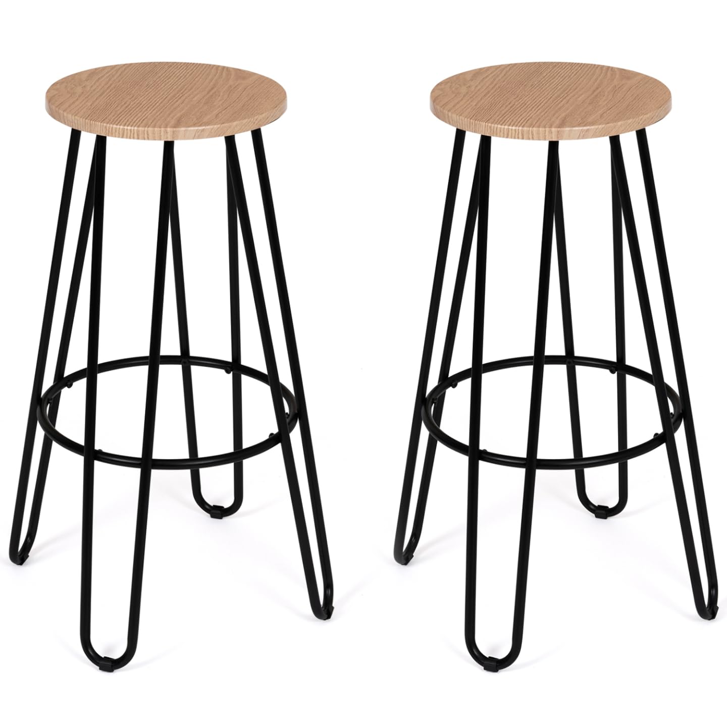 IDMarket - Lot de 2 tabourets de Bar Dublin Assise Ronde Design Industriel