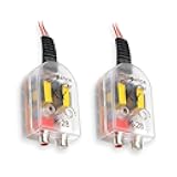 2 PCS Car Audio Systems CD Player Subwoofer Converter, RCA Line Control Audio Signal High-Frequency to Low-Frequency Modification Adapter, Auxiliary Input Accessory, for Cars (Transparent)