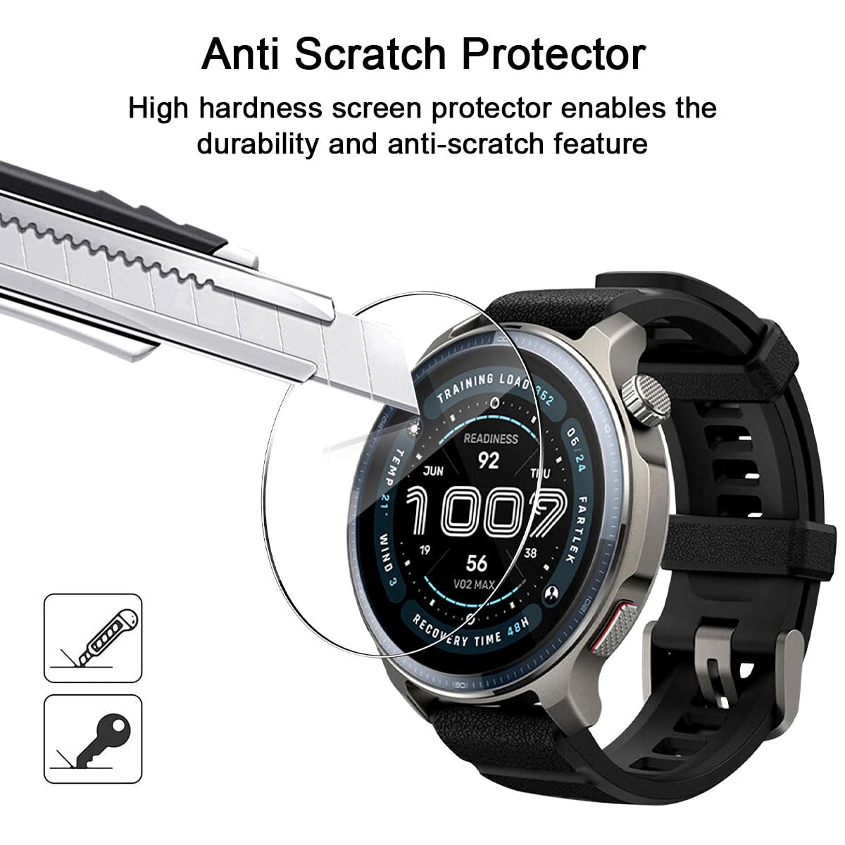 Protection écran Verre Trempé Amazfit Balance 2 - 3 Films 9H Anti-rayures - Ultra Clair - Facile à Poser Sans Bulles