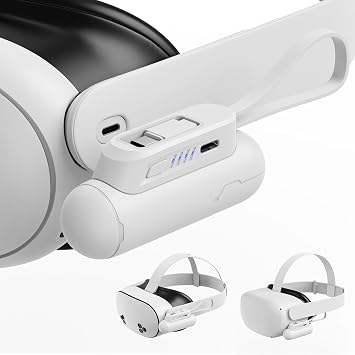 Battery Pack for Meta Quest 3S/3 and Oculus 2, 20W Fast Charging 6000mAh Head Strap Battery Compatible with Oculus Quest 2/3S/3 Accessories, Extra 2-4 Hours VR Playtime