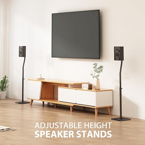 USX MOUNT Universal Speaker Stands, Height Adjustable Extend 30.0 to 39.1 for Satellite Speakers & Small Bookshelf Speakers up to 11 lbs Per Stand, 1 Pair Floor Stands for Sony Bose Polk JBL Yamaha