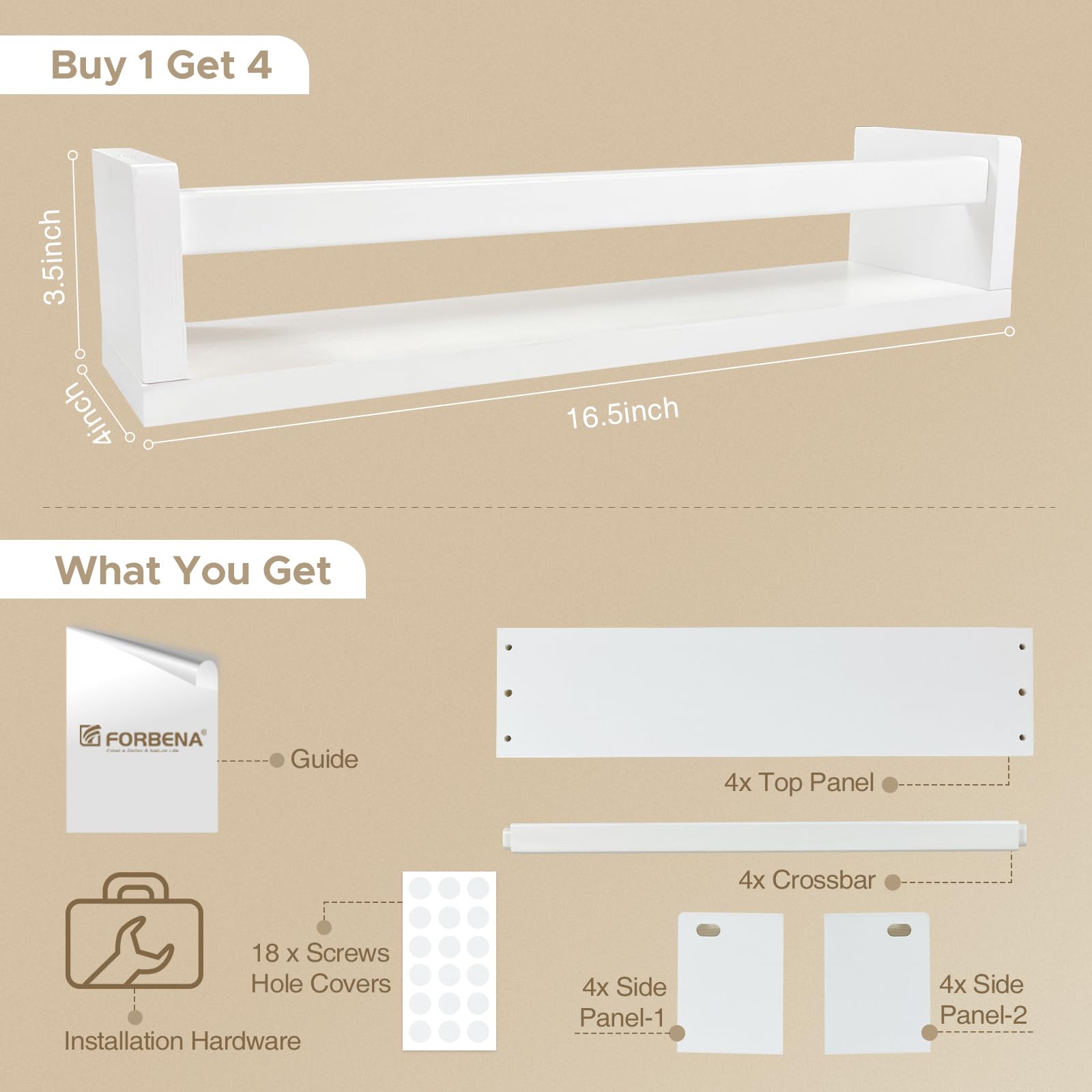 Floating Nursery Shelves - Kids Room Book Storage -3