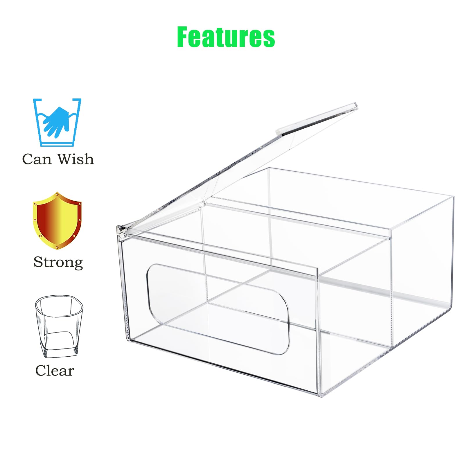 Dispensador de bolsas de basura acrílicas para cocina y baño, organizador y almacenamiento, dispensador grande de bolsas de basura debajo del fregadero, organización transparente para cuarto