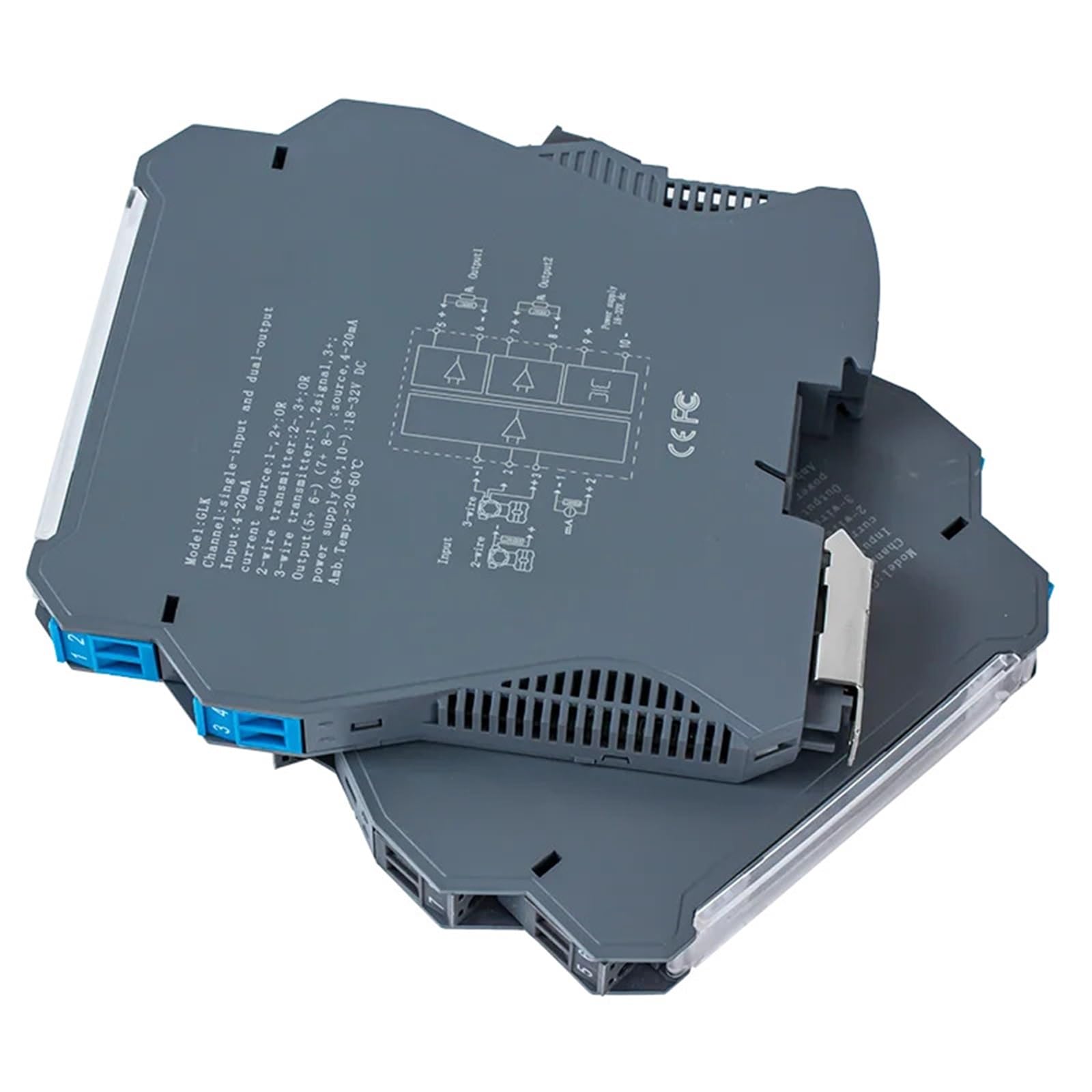 1 Uds convertidor de señal analógica 4-20ma a 0-10V 0-5V aislador de señal 35MM DIN Rail Voltaje Corriente acondicionador de señal GLK(1IN3OUT,Output 4-20MA_Input 4-20MA_DC24V)