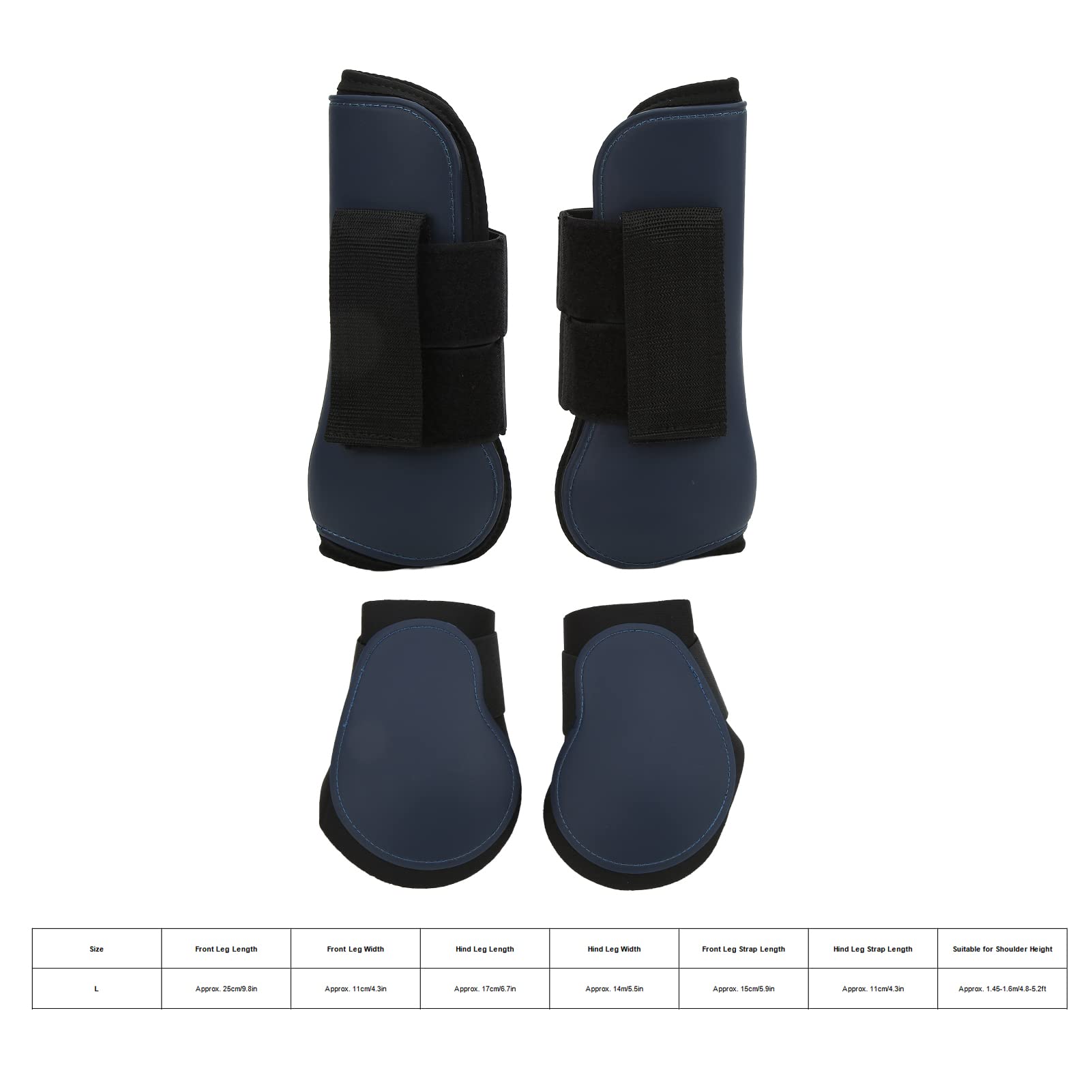 Botas de tendón de caballo de poliuretano elástico que absorbe los golpes, protectores de piernas para patas delanteras y traseras, botas de salto de caballo para competiciones todoterreno, forro