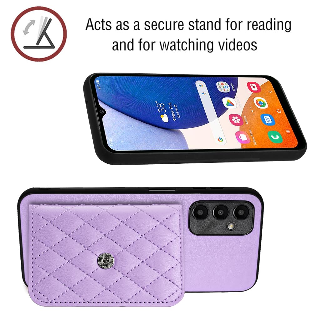 Asdsinfor Case for Samsung Galaxy A25 5G, PU Leather Wallet Case with [RFID Blocking] [Credit Cards Holder][Kickstand][Magnetic Closure] Protective Cover for Galaxy A25 5G, Purple YBX