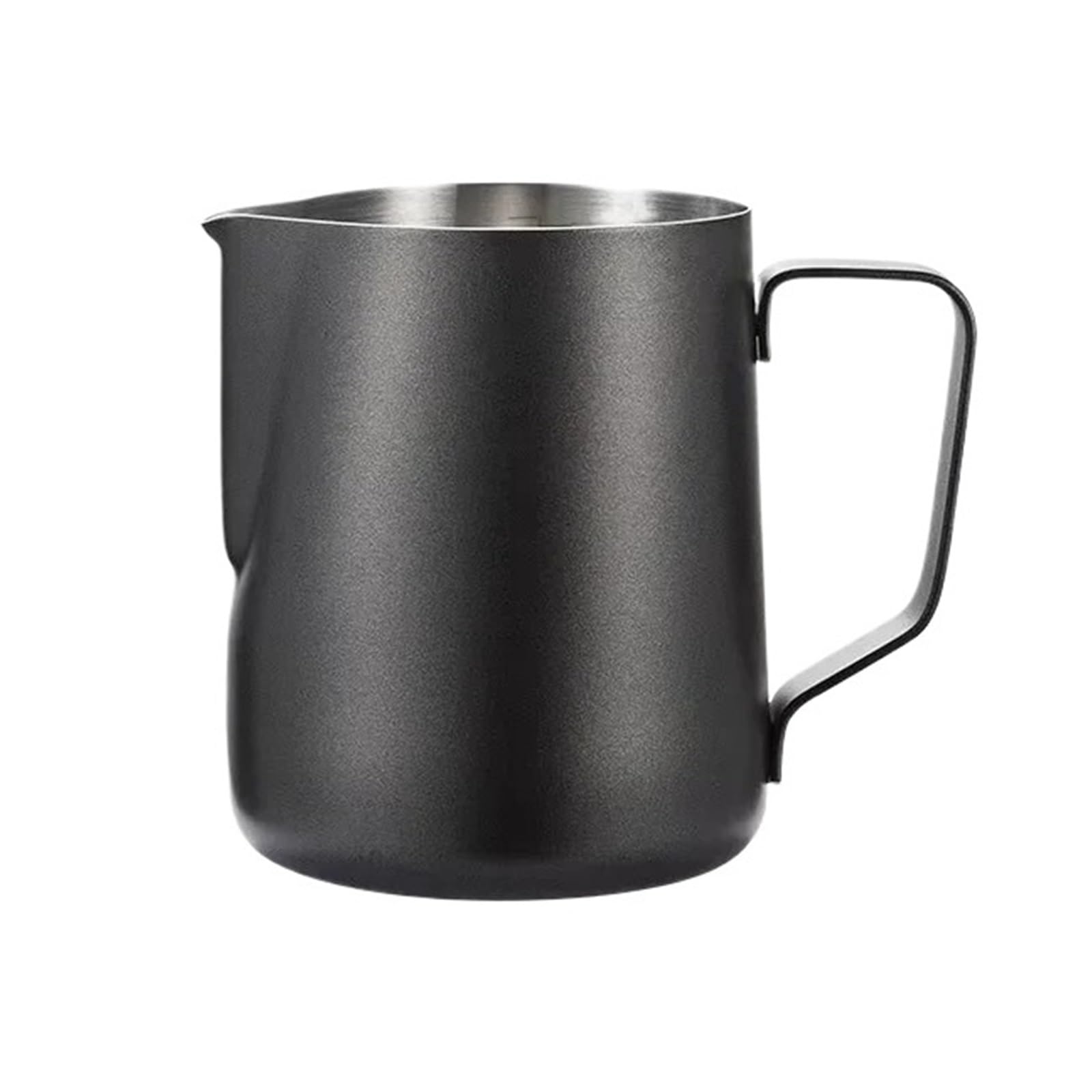LINYpA66 Stainless Steel Milk Pitcher 350/600ML Coffee Milk Frothing Pitcher Jug 304 Stainless Steel Precise Scale Barista Professional Cafe(350ML Black)