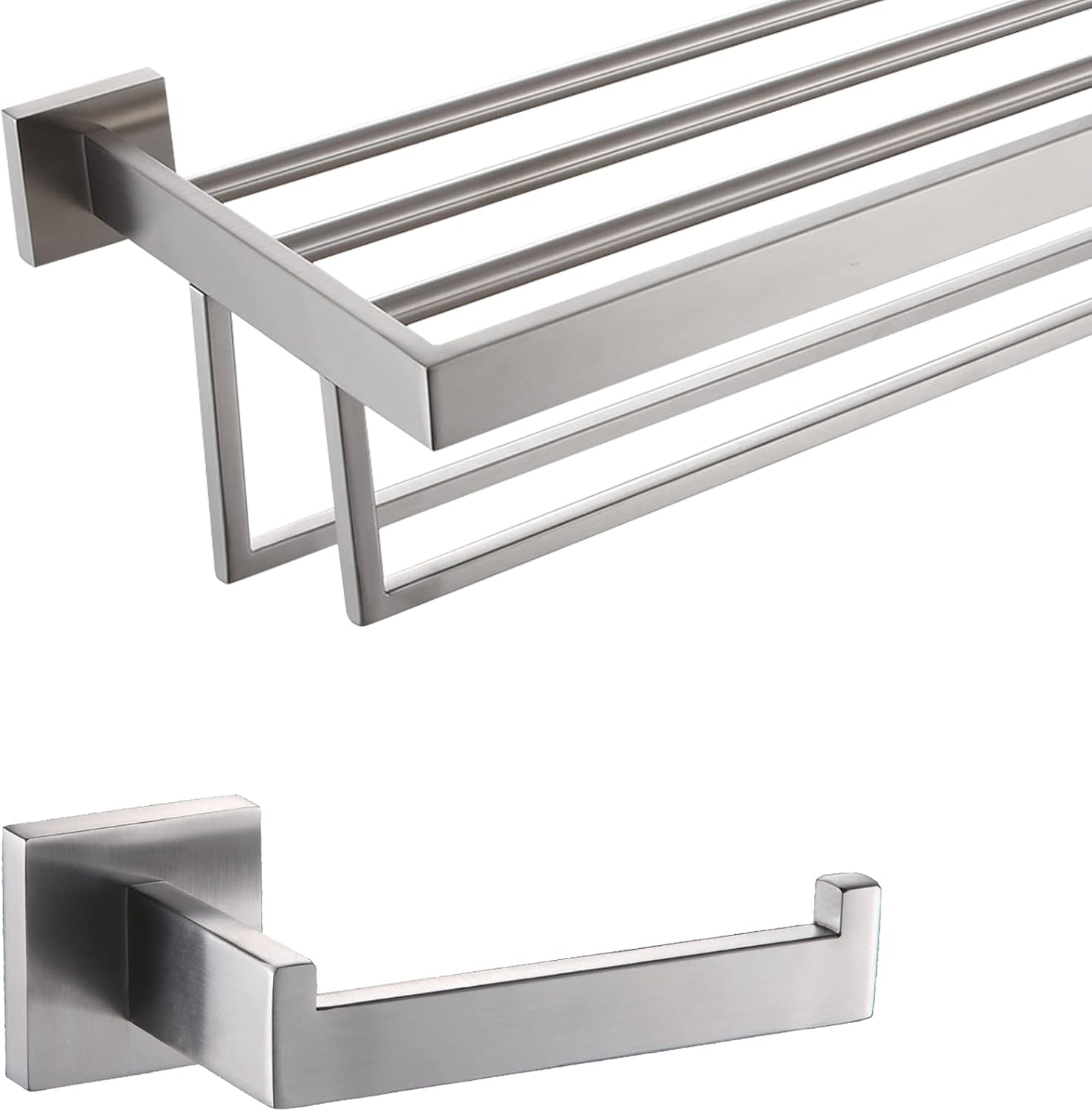 KOKOSIRI Towel Rack 24'' Bathroom Towel Shelf with Double