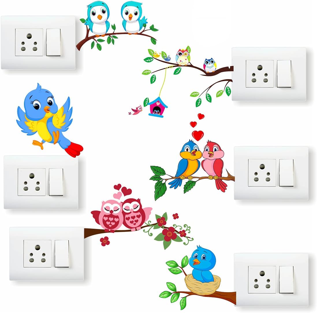 AH Decals Vinyl Wall Switch Board Sticker, 13.77 x 13.77, Multicolour