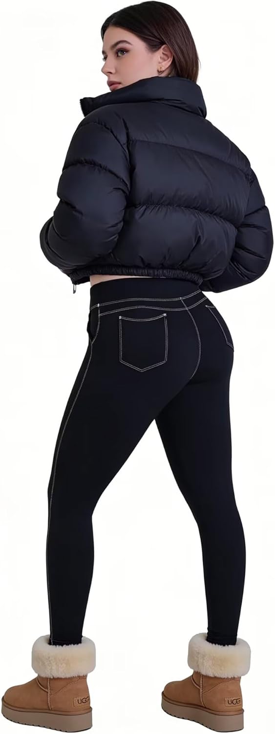 Sunzel Leggings for Women Tummy Control Compression Workout High Waisted Yoga Pants with Back Pockets - Image 7