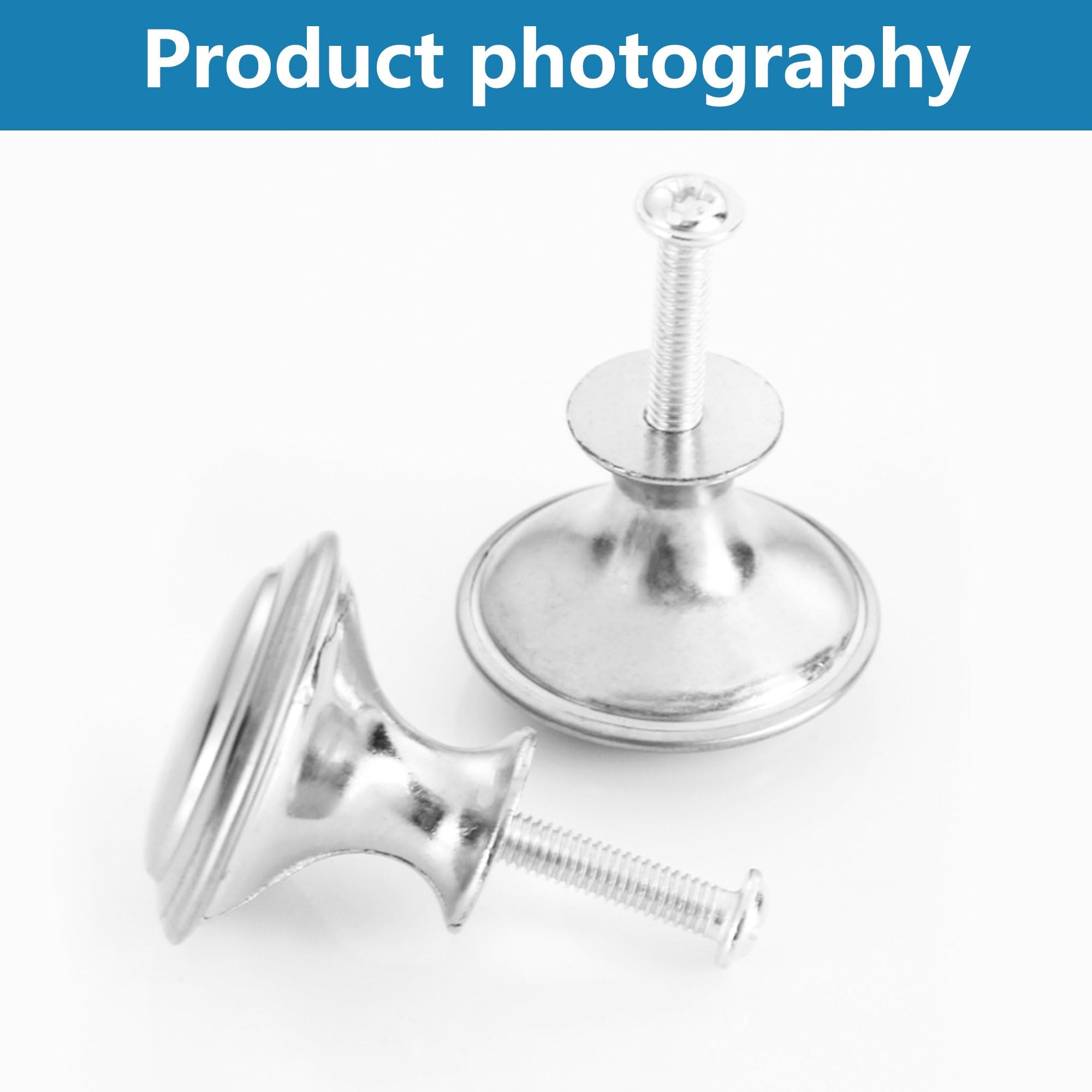 Xiciki 20 Pcs Cabinet Door Knobs, Hardware Sturdy Knobs Brushed Nickel Round Drawer Handle - Image 4