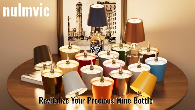 nulmvic Wireless Bottle Lamp Shade - Portable LED Wine Bottle Lamp