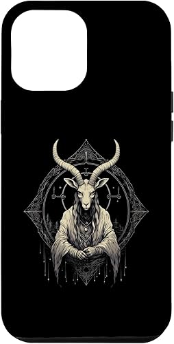 Funda para iPhone 12 Pro Max Satanic Goat Baphomet Creepy Occult Devil Goth Lucifer