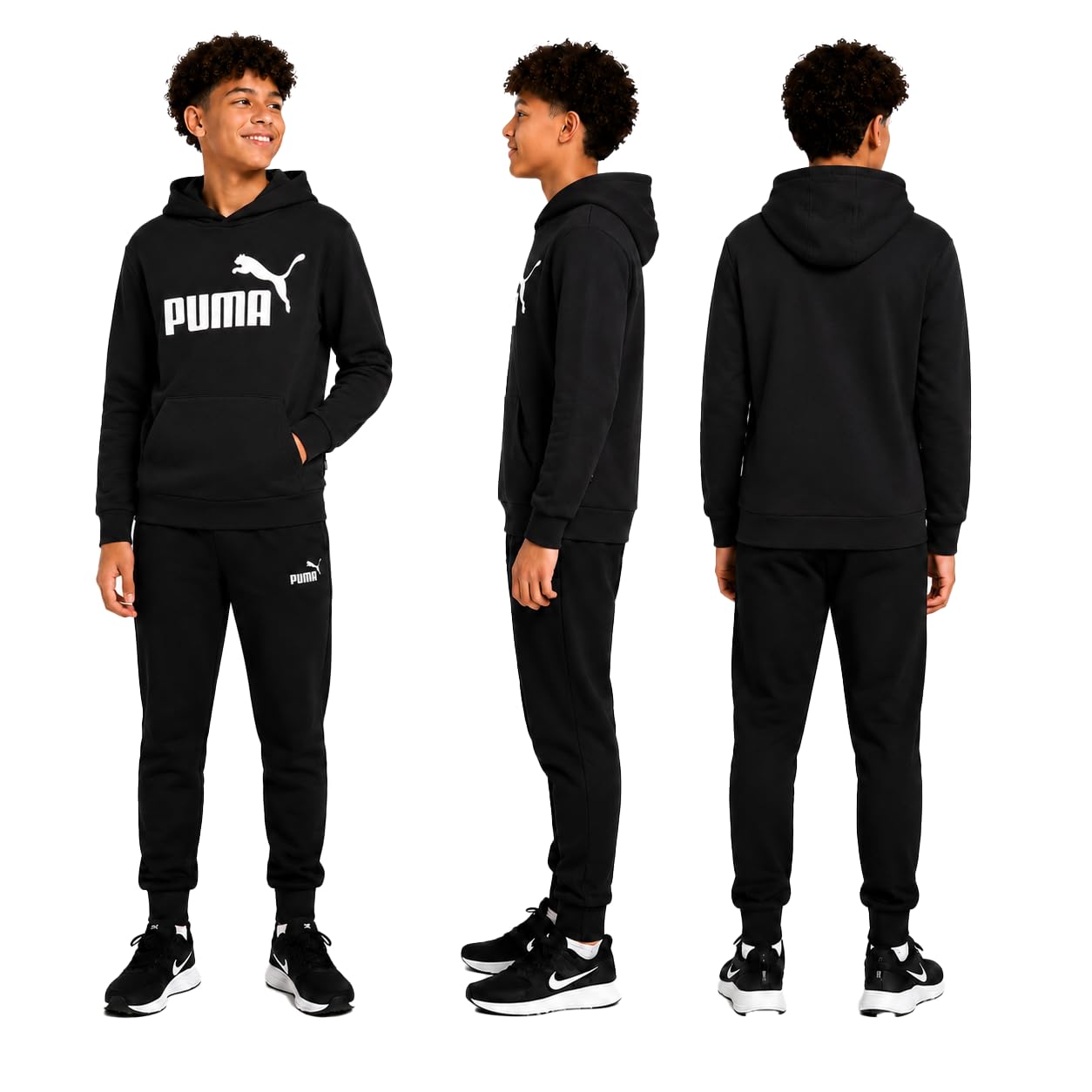 PUMA Chłopięca bluza z kapturem - sportowa bluza polarowa dla chłopców - przytulna miękka bluza dziecięca z grafiką (rozmiary: 8-20)