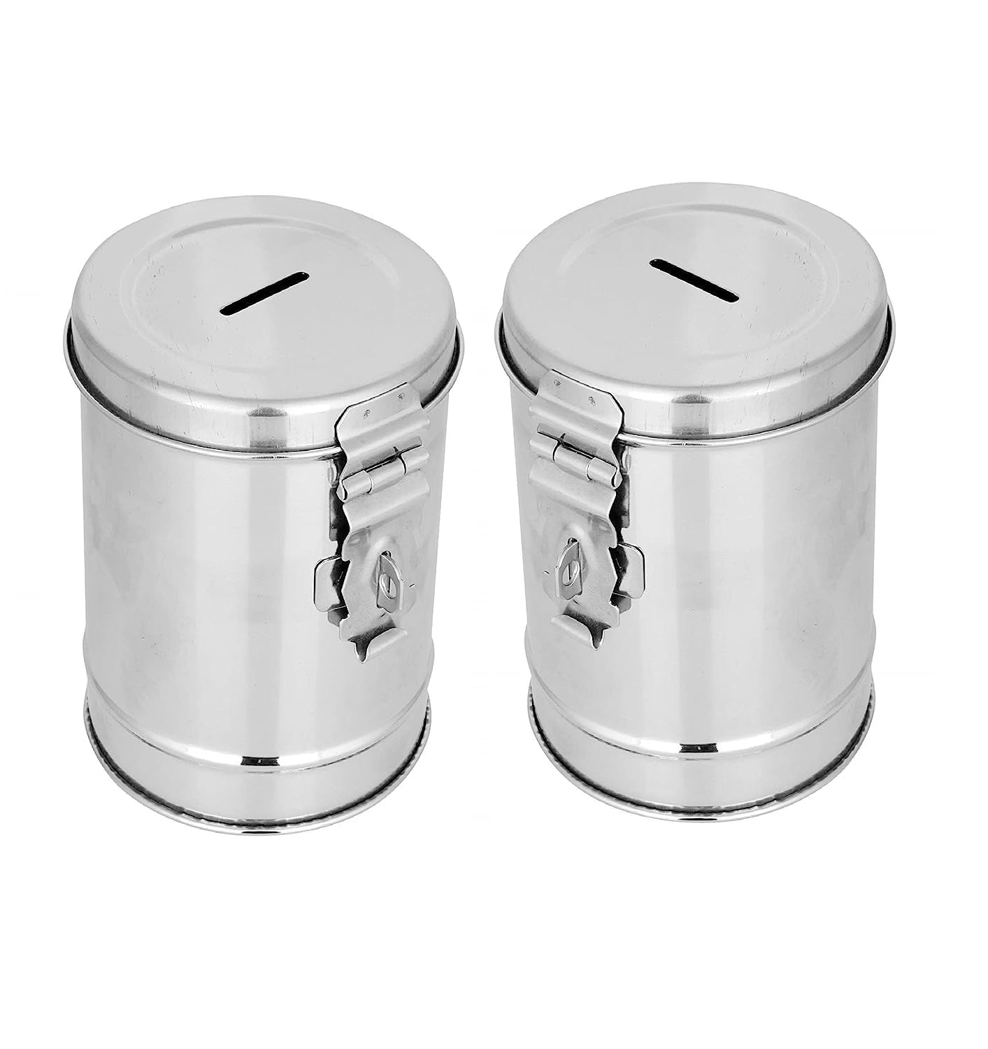 MN Collection A to Z Steel Pack of 2 | 14Cm Piggy Bank |100% Stainless Steel Round Shape Coin Box Piggy Bank (B0CPQ5CKLN) Amazon Price History, Amazon Price Tracker