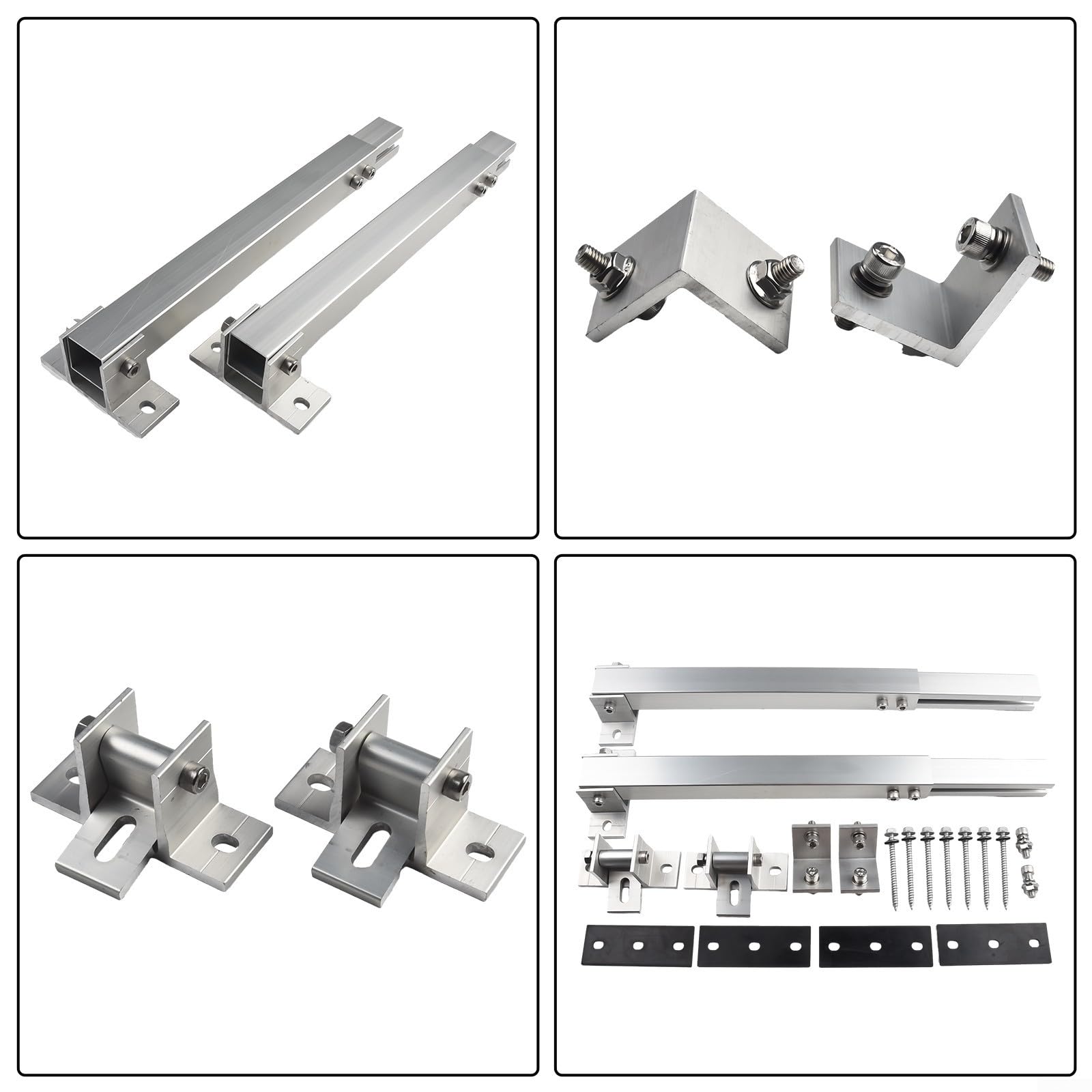 Supporto solare in alluminio resistente alle intemperie per tetto | Gambe da 36-68 cm, angolo 0-60°, lega AL6005-T5, antiruggine, installazione rapida