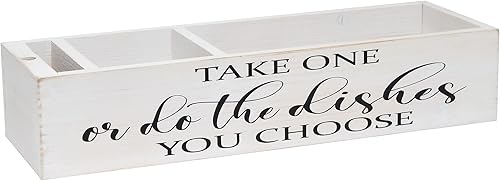 Miniatura 8 de Elegant Designs HG2034-NWD - Organizador decorativo de madera para encimera de cocina con Take One or do The Platos... Elige una ranura blanca para