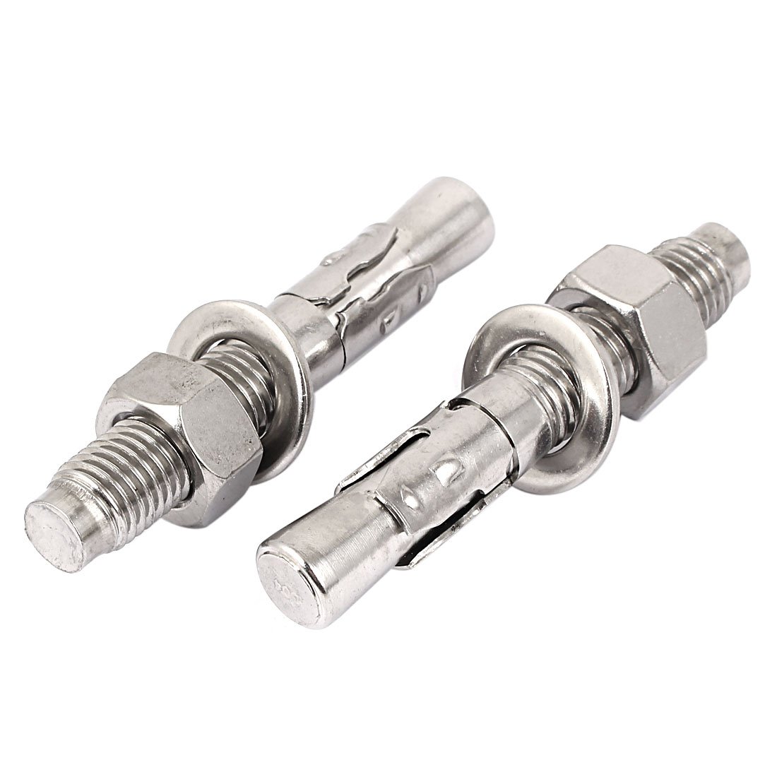 Aexit M16 Thread Anchors 304 Stainless Steel Car Repair Gecko Expansion Bolt Screw 100mm Expansion Anchors Long 2pcs