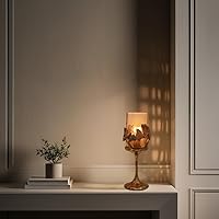 Vista 4 de Decozen Portavelas con vidrio y marco decorativo con acabado dorado para decoración del hogar, consola, centro de mesa, centro de mesa, jardín