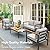 Devoko 4 Pieces Patio Furniture Sets Outdoor Conversation Set Acacia Wood Sofa Set with Coffee Table Thicker Sponge Cushion