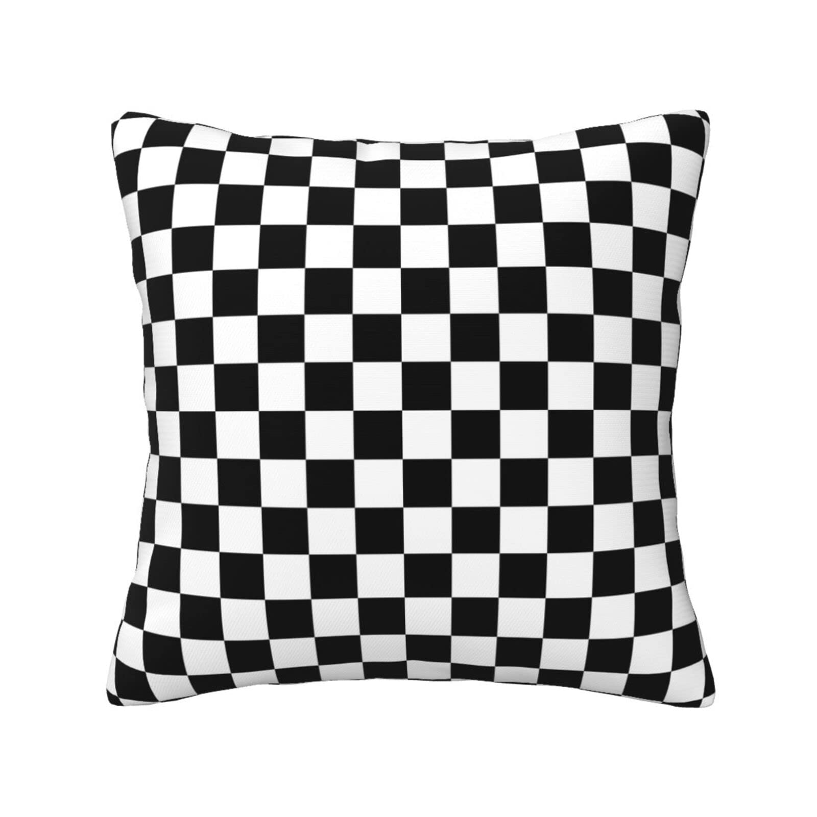 ASEELO Black and White Checkered Throw Pillow Square Soft Cushion Covers for R Couch, Bed, Sofa, Bench, Chair, 18x18 Inch