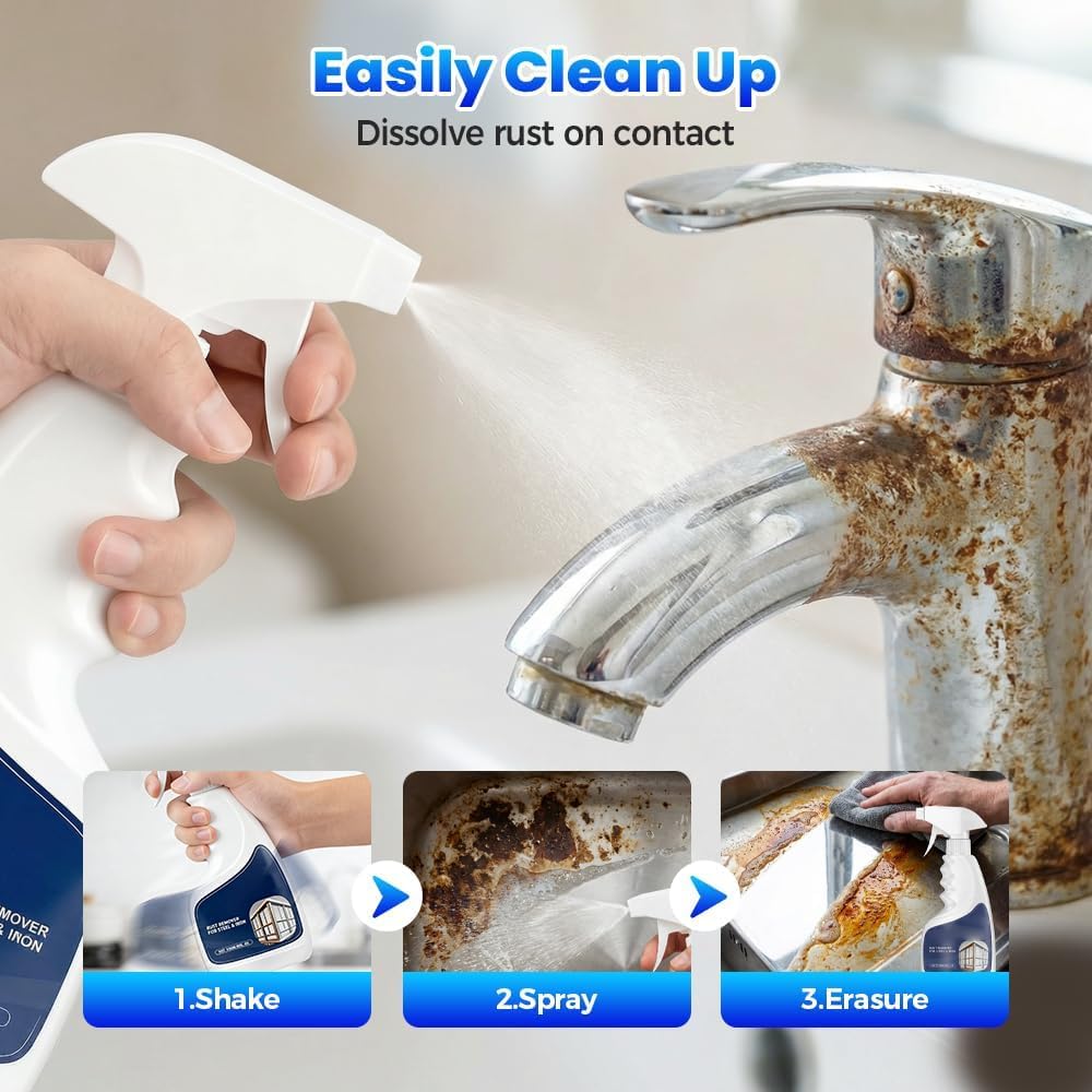 Rust Remover Spray for Metal, Heavy Duty Cleaner, Fast Acting, for Stainless Steel and Automotive Parts, 1 Pack (1) — view 6