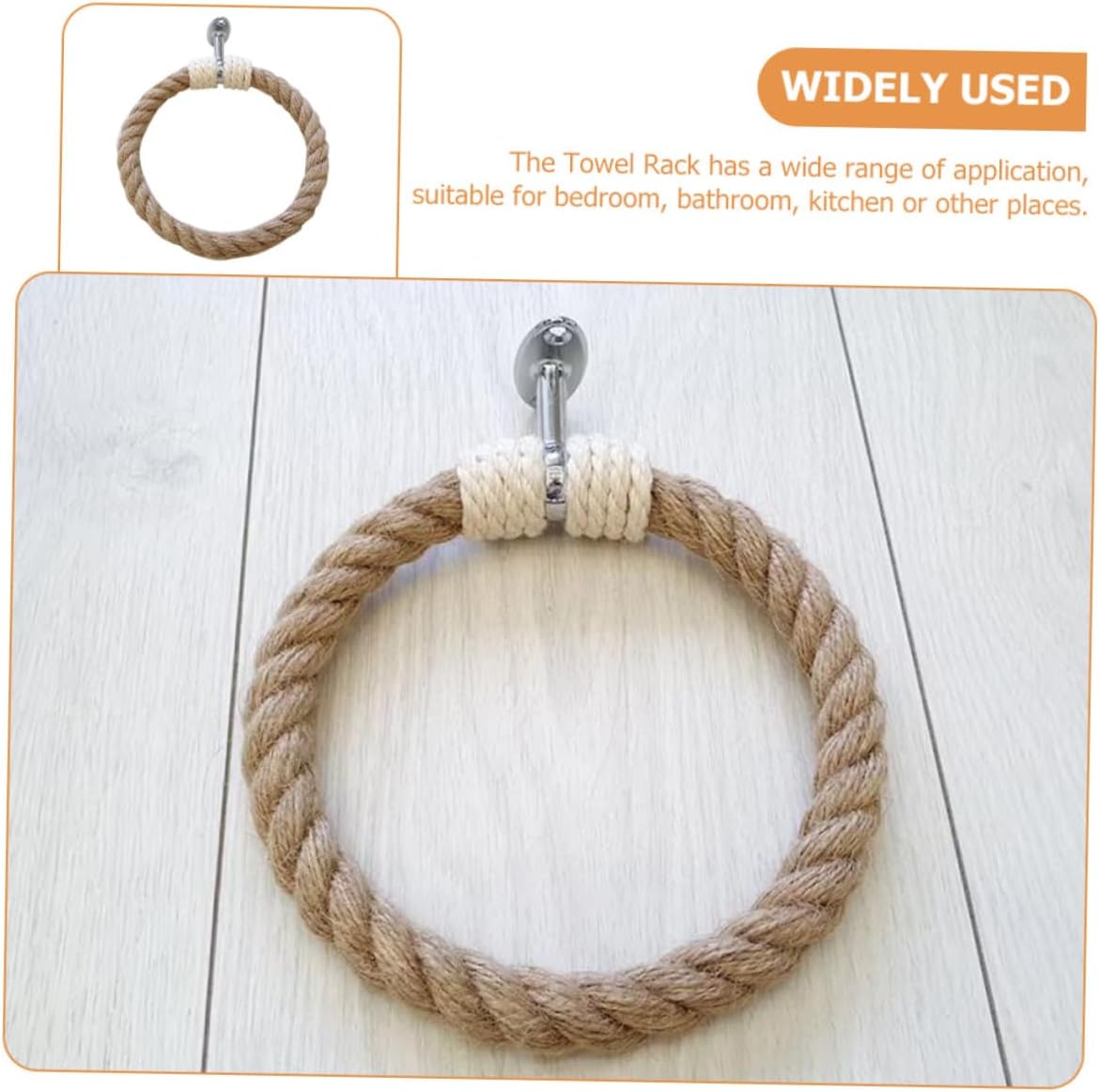 Boho Wall Towel Holder, Hand Woven Iron Rope Bathroom Rack