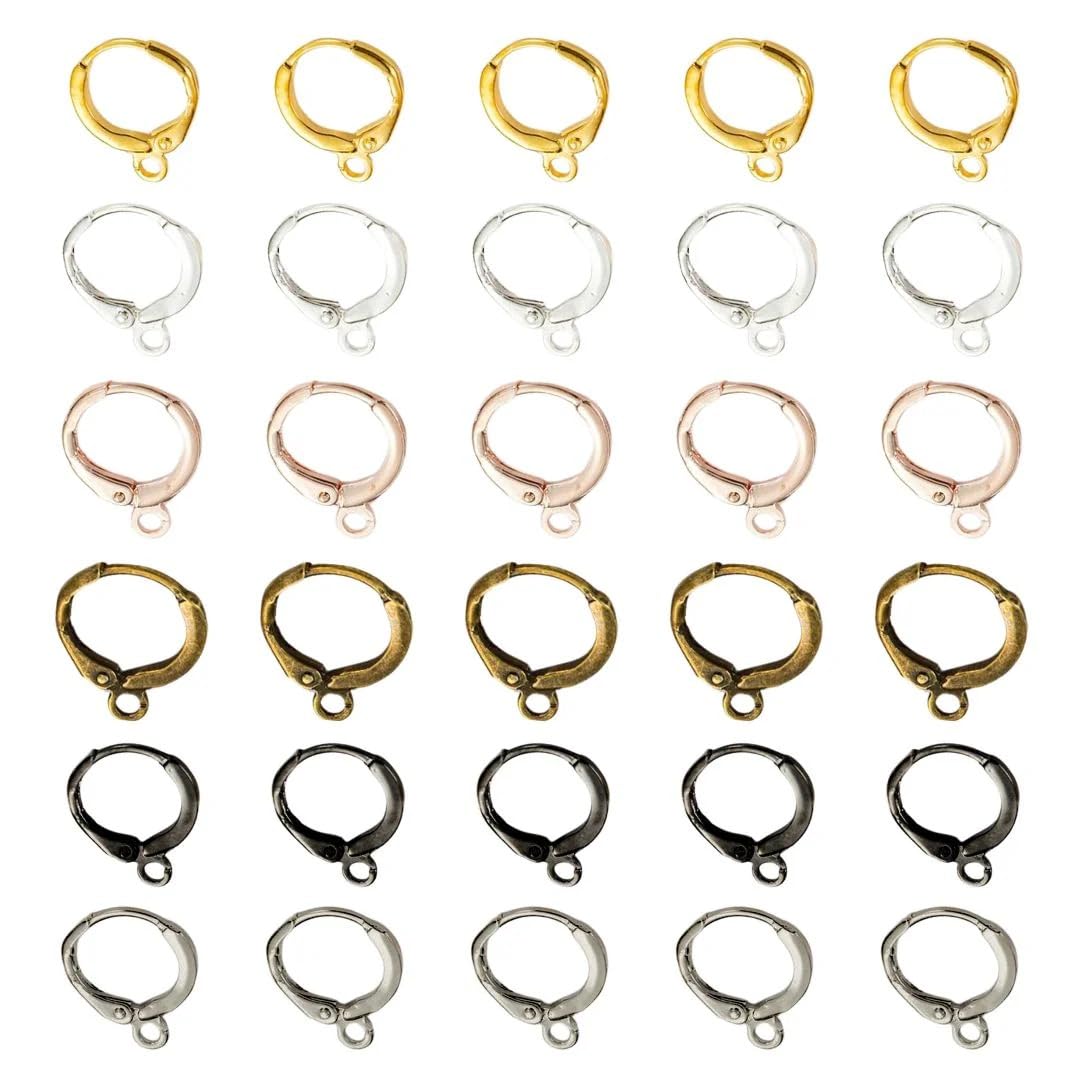 SATRA TRADERS Earring Hooks Lever Back Round French Hook Ear Open Loop for Earring Designs Jewelry Making | Size : 12mm | EF13 | 100pcs | Silver-image-17