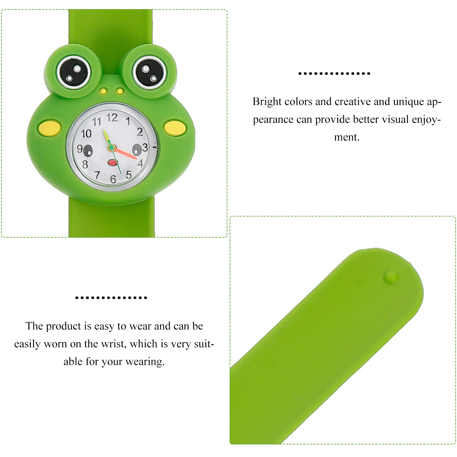 Hemobllo Slap Armbanduhr Für Kinder Mit Cartoon Frosch Design Quarzuhr Analog Armband Uhr Aus Weichem Material Praktisch Für Jungen Und Mädchen Einfaches Ablesen Der Zeit