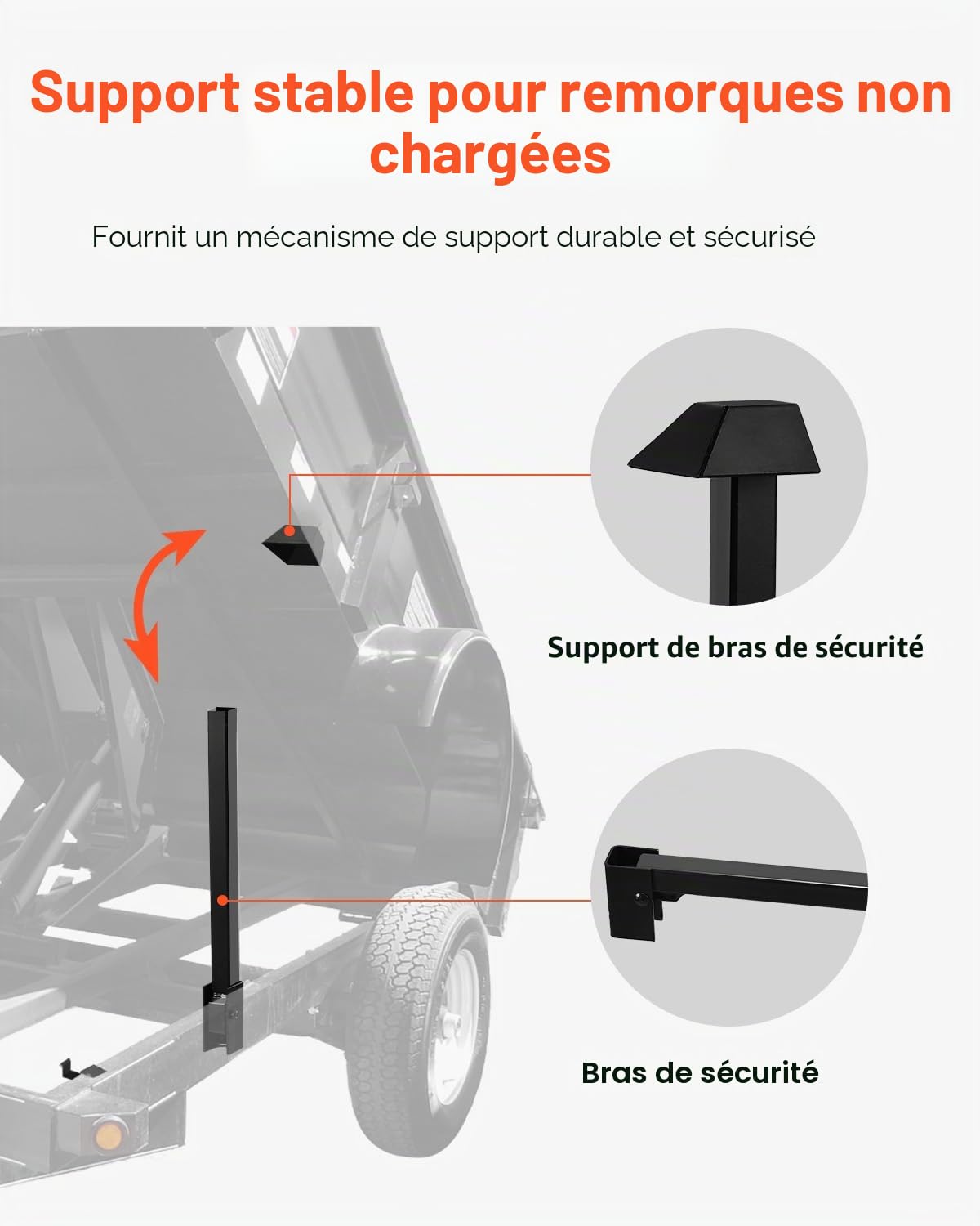 VEVOR Système de Levage Hydraulique de Camion-benne Capacité 8 T, Kit de Mini Centrale Hydraulique pour Remorque Basculante avec Pompe Hydraulique 12 V, pour Camion à Benne Basculante, Transport