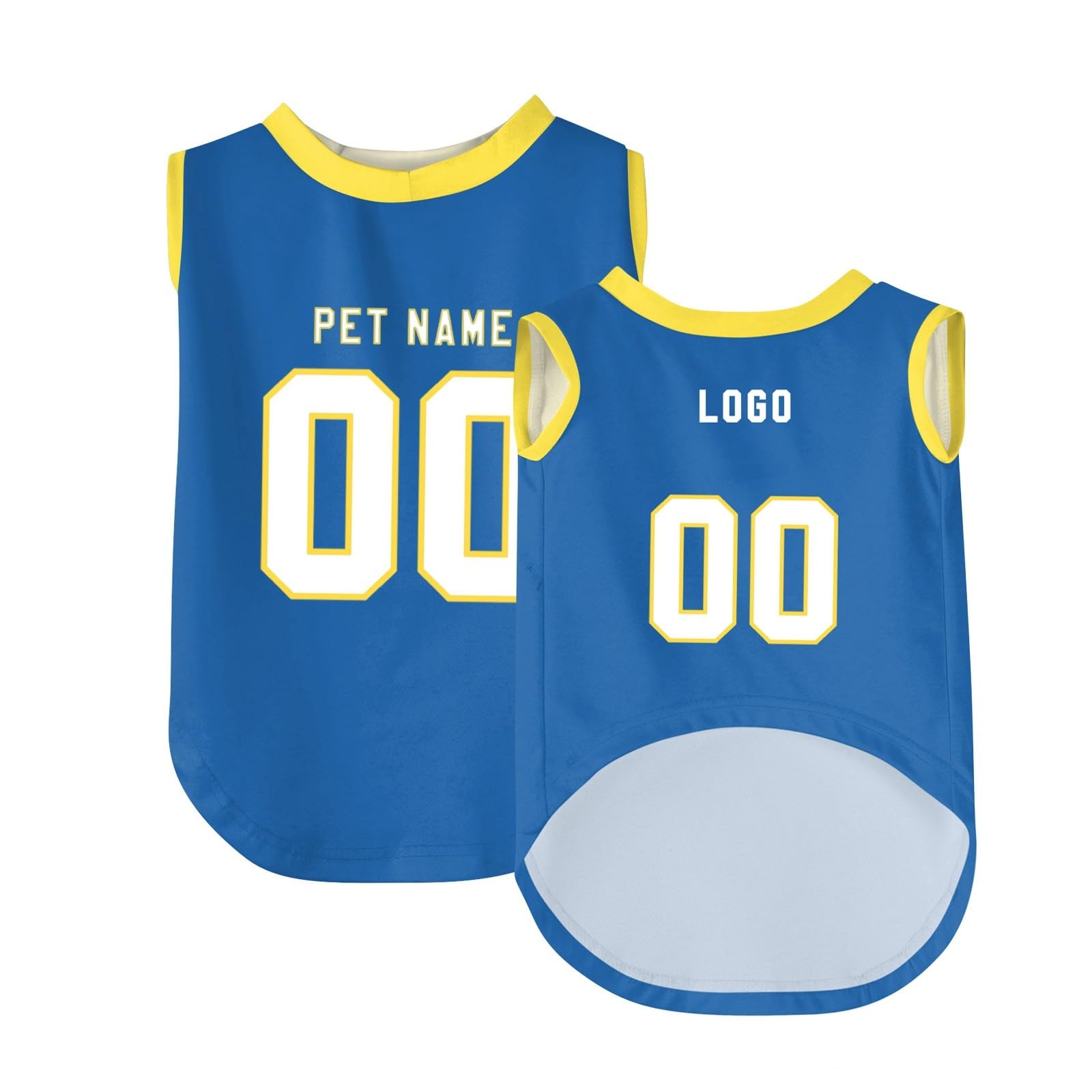 Custom Dog Tank Top Sleeveless Football Tee, Dog Football Jersey with Name Number Logo, Personalized Sports Fan Pet Jerseys Clothes for Small Medium Large Cat Dog Pet