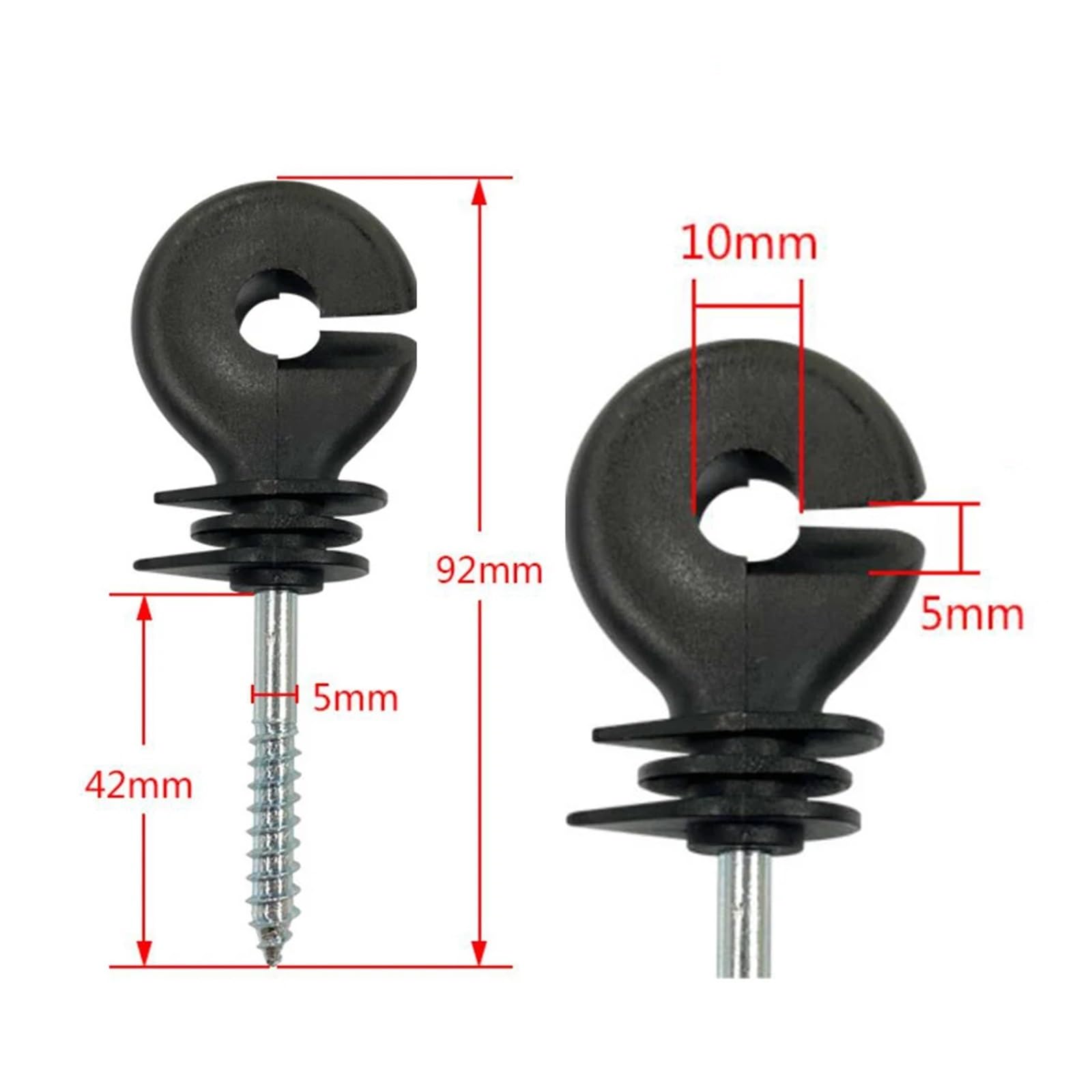20 Pezzi isolatore for Recinzione elettrica isolatore avvitato Anello for Recinzione isolatori for Pali in Legno for la Recinzione degli Animali da Fattoria