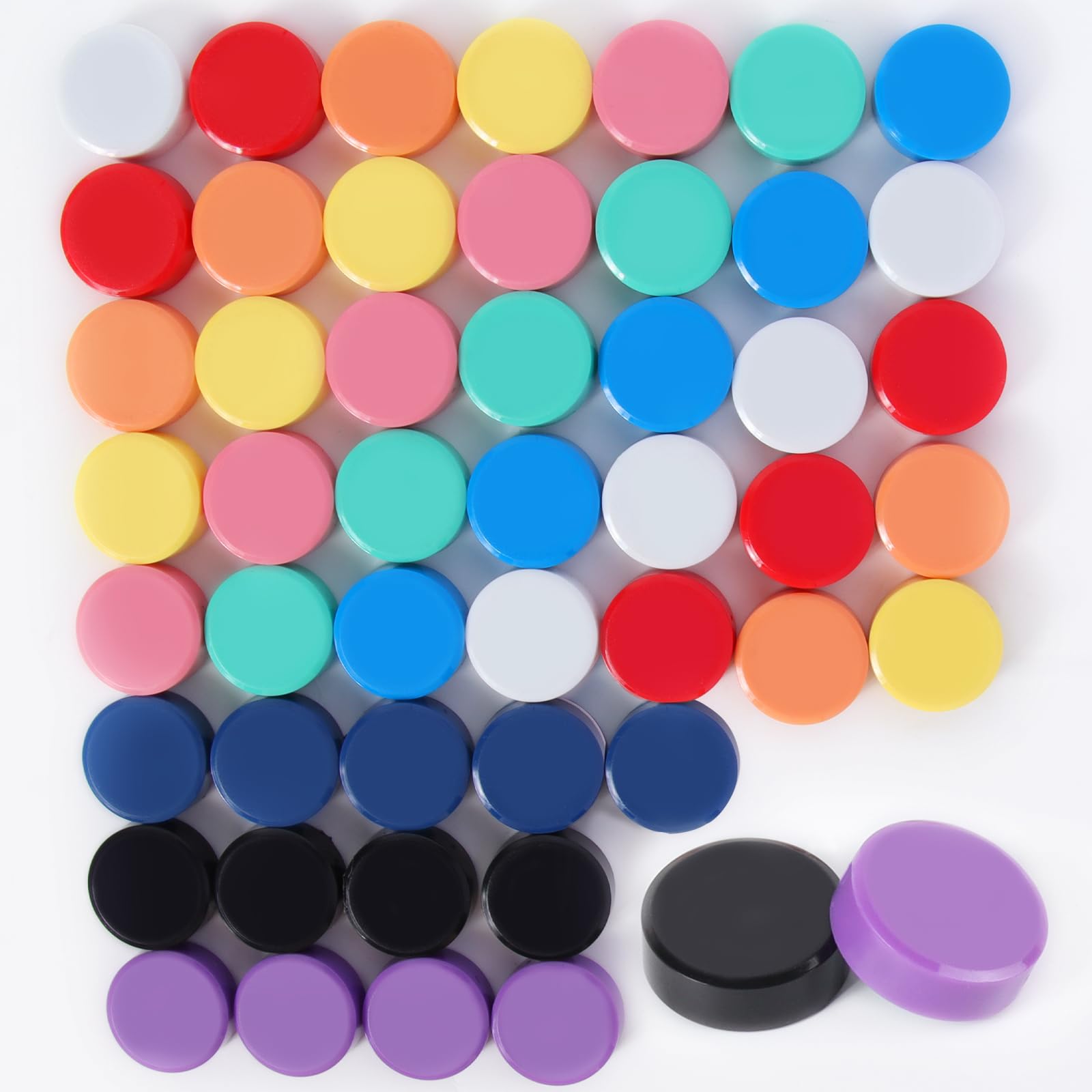 QOJOPU Fridge Magnets 50 Pack, 10 Colours Strong Small Round for Whiteboard — image 1