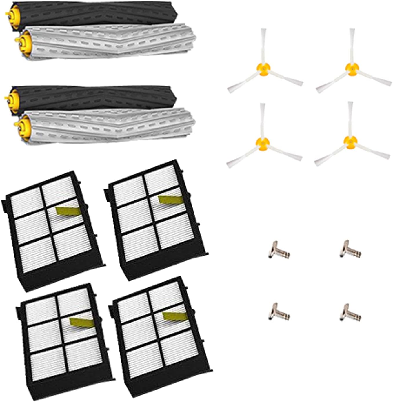 Replacement Parts Kit for Iobot Roomba 800 and 900 Series 805 860 870 871 880 890 960 961 980 981 985 Vacuum Cleaner Accessories Including Debris Extractor Set,Side Brush and Hepa Filters