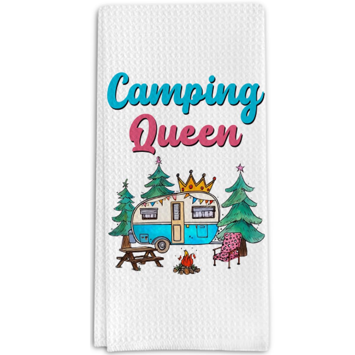 Camping Gifts Kitchen Towels for Camp Lovers Camping Queen Decorative Towels for Bar Kitchen Bathroom