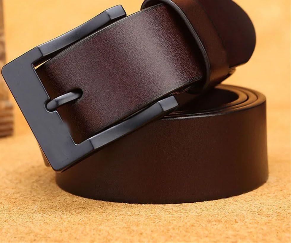 Men Wide Leather Belt with Classic Pin Buckle for Business or Casual Wear3