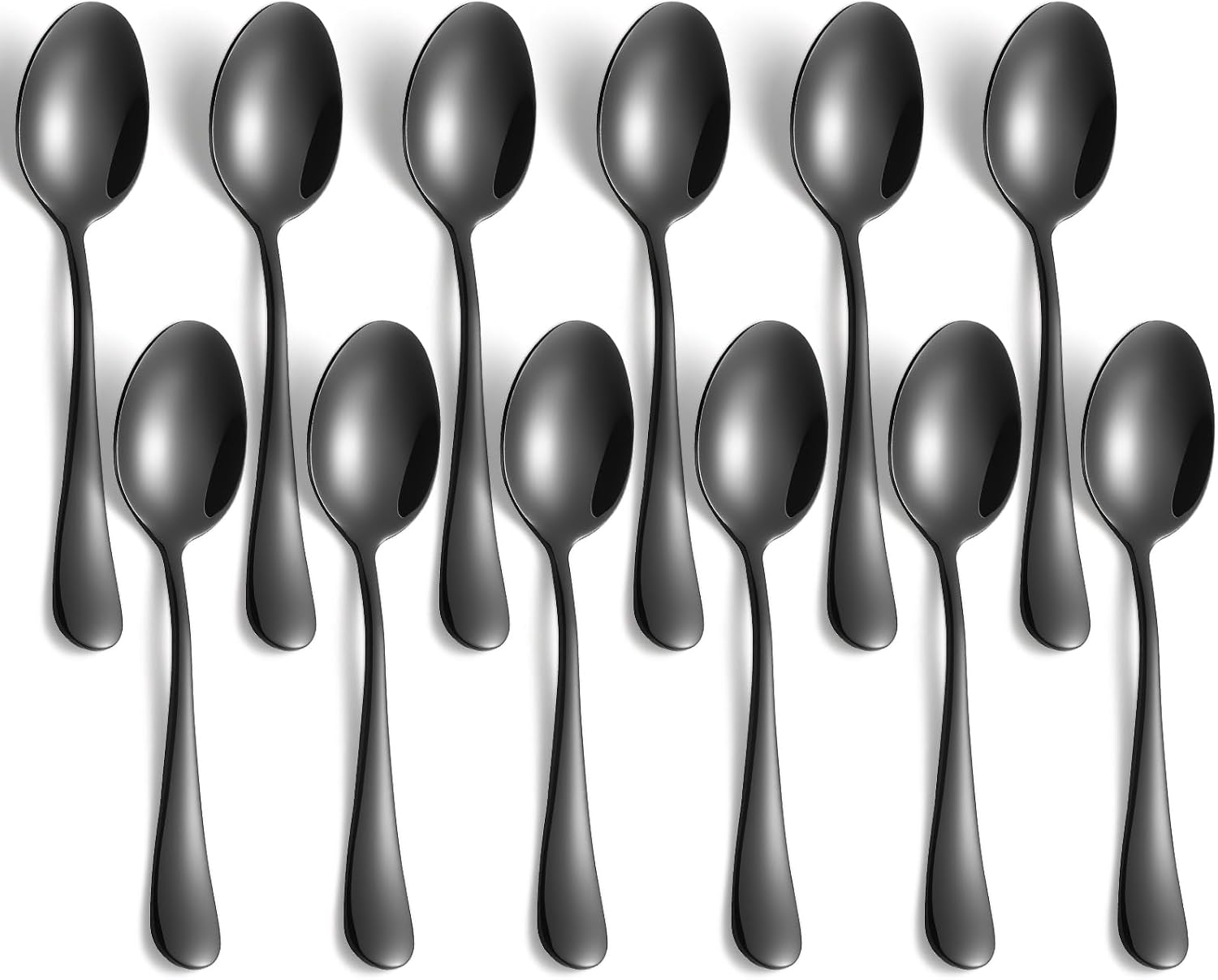 Coffee spoons small spoons 5.5inch espresso demitasse spoons 12pcs black silverware Food-Grade stainless steel,For Tasting, Dishwasher Safe
