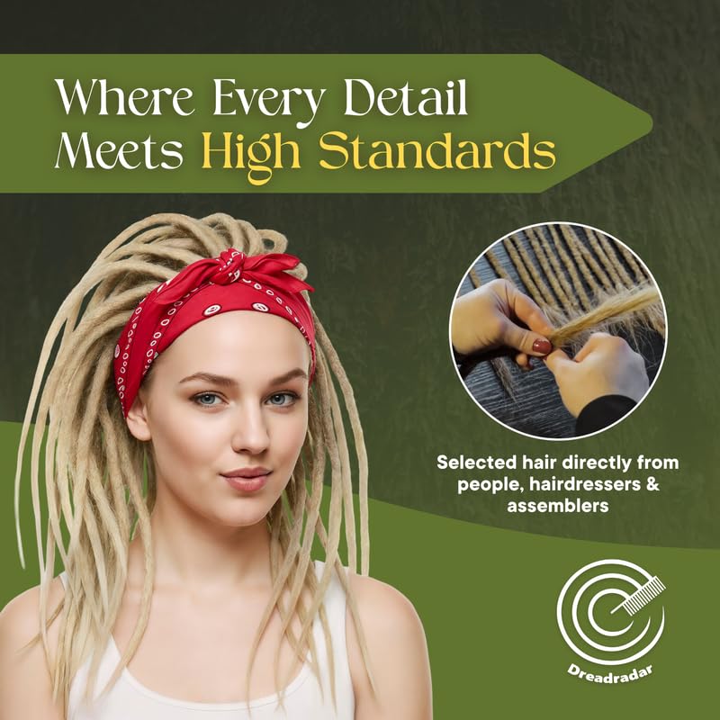 Human Hair Dreadlock Extensions – Handmade Crochet Locs Real Hair Dreads For Every Hairstyle, 10-Strand Bundle Dreads, Natural Looking Shades