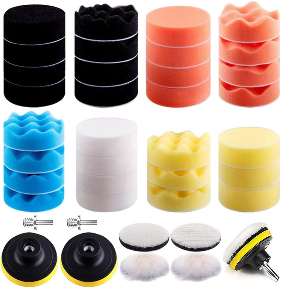 Buffing Polishing Sponge Waxing Foam Pads Mini Detail Car Polisher Pads Drill - Foto 3