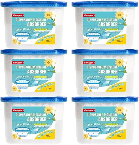 CANAGER Caja absorbente de humedad con aroma fresco, cajas eliminadoras de olores y deshumidificadores para armario, dormitorio, cocina, baño,